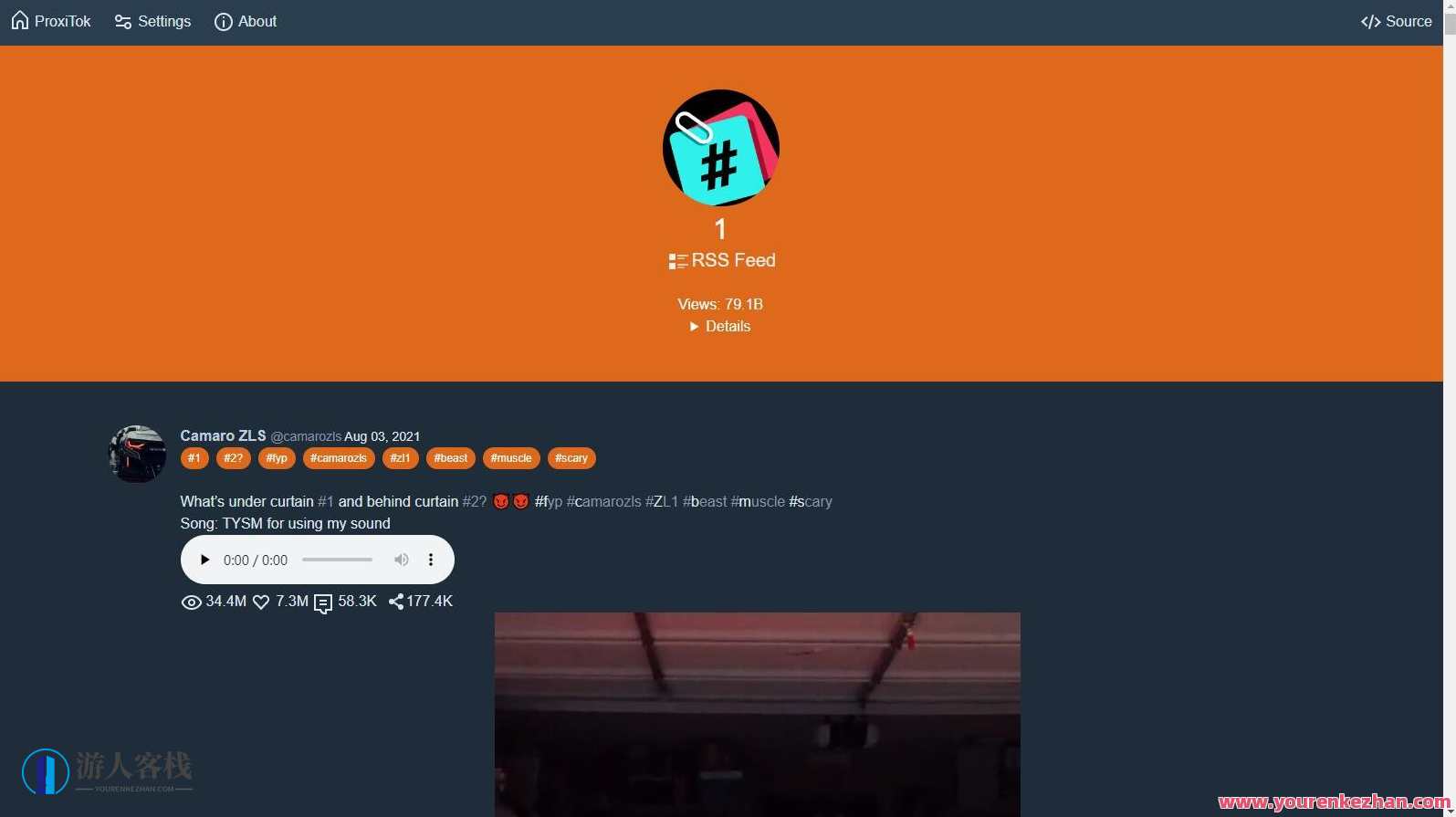 支持国内直连国际版抖音TikTok的简易程序 ProxiTok，ProxiTok 抖音国际直连简通道,支持,服务器,第2张