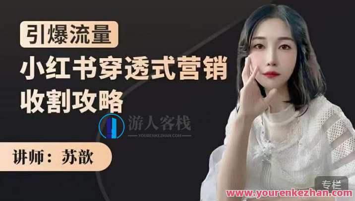 苏歆：小红书穿透式营销收割攻略，引爆流量玩转小红书，小红书引流秘籍，穿透式营销收割攻略，爆款玩法玩转小红书,攻略,第1张