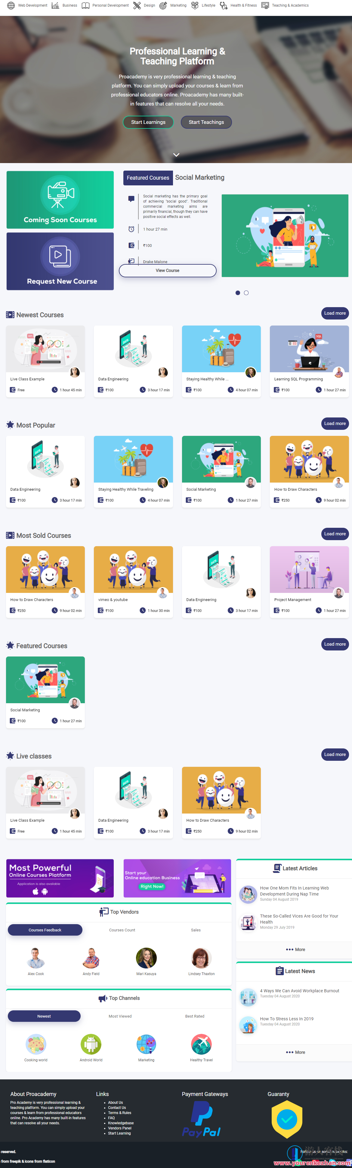 国外在线教育系统源码 在线课程系统源码 直播课程系统源码提供在线课程，现场课程，测验，全球在线教育系统源码精选，直播课程系统助力在线课程发布,课程,管理,直播,支持,教育,第2张