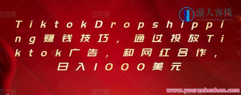 Tiktok Dropshipping赚钱技巧，通过投放Tiktok广告，Tiktok Dropshipping 爆款秘诀，广告投放赚钱术,电子商务,第1张