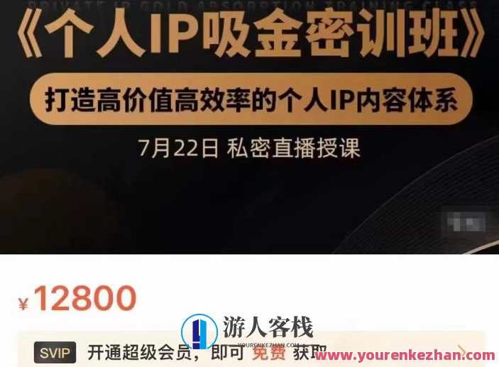 桔子会个人IP吸金密训班，打造高价值高效率的个人IP内容体系（价值12800元）个人IP吸金秘籍大揭秘，桔子会培训班，打造价值百万个人IP内容体系,课程,学习,定位,竞争,第1张