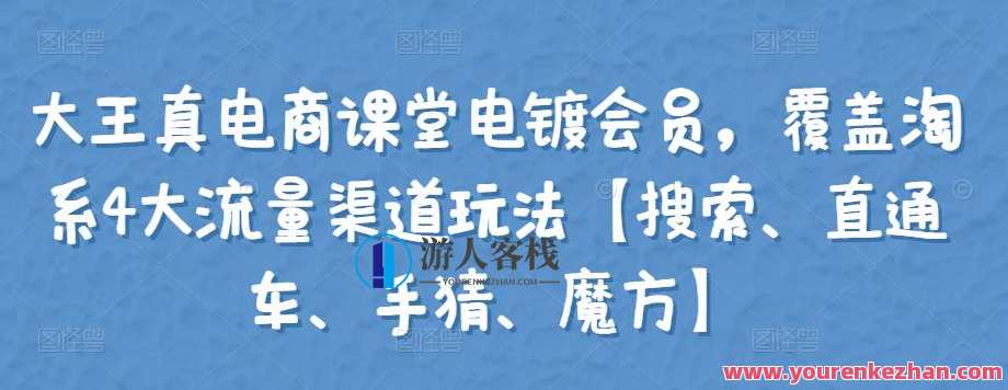 大王真电商课堂电镀会员，覆盖淘系4大流量渠道玩法【搜索、直通车、手猜、魔方】电商秘籍，电镀会员速成淘系流量渠道攻略,课程,学习,影视,电商,电子商务,第1张