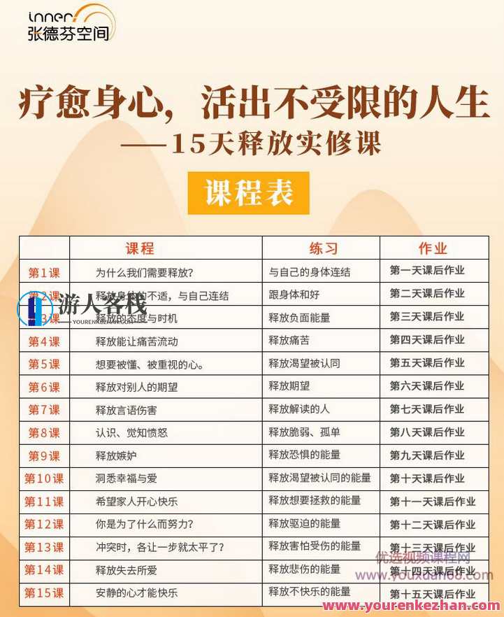 疗愈身心，活出真实自WO—15天释放实修课 百度云盘分享，疗愈身心，真实自我觉醒课,学习,发展,健康,交友,第2张
