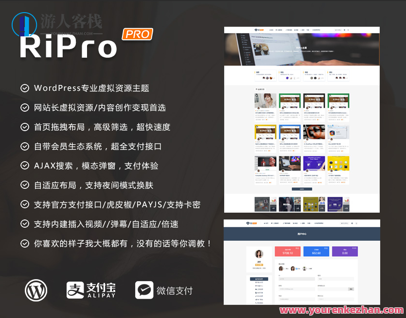 全新wordpress主题Ripro9.0调整网站源码下载+美化包和插件，网站优化源码升级，全新Ripro9.0主题调整与美化包插件下载