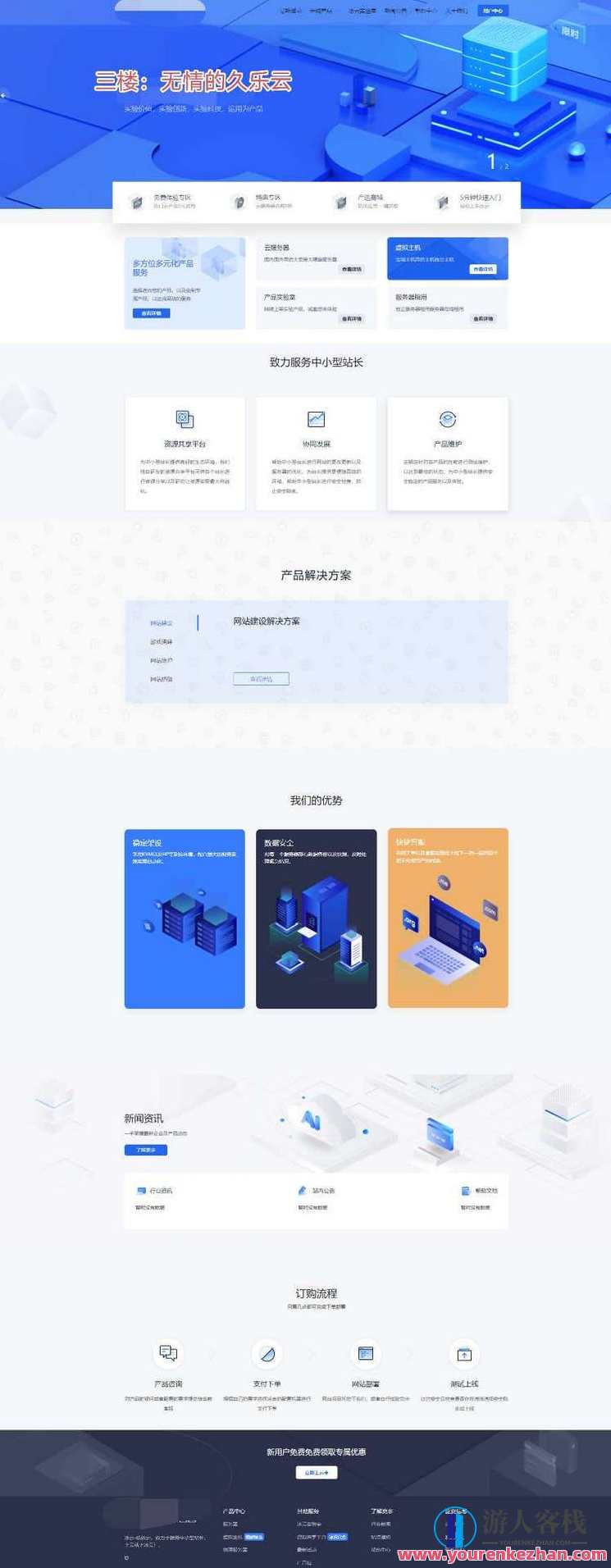 魔方模板IDC系统软件冰云科技风格魔方主题，云端科技风 魔方模板IDC系统软件创新体验,管理,模板,支持,服务器,金融,第1张