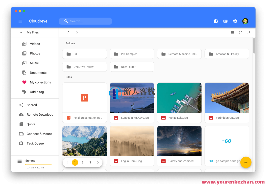 Cloudreve根据Go架构云存储个人网盘系统源码支持云存储（七牛、阿里服务器 OSS、腾讯云服务 COS、又拍云、OneDrive）云存储个人网盘系统源码优化体验