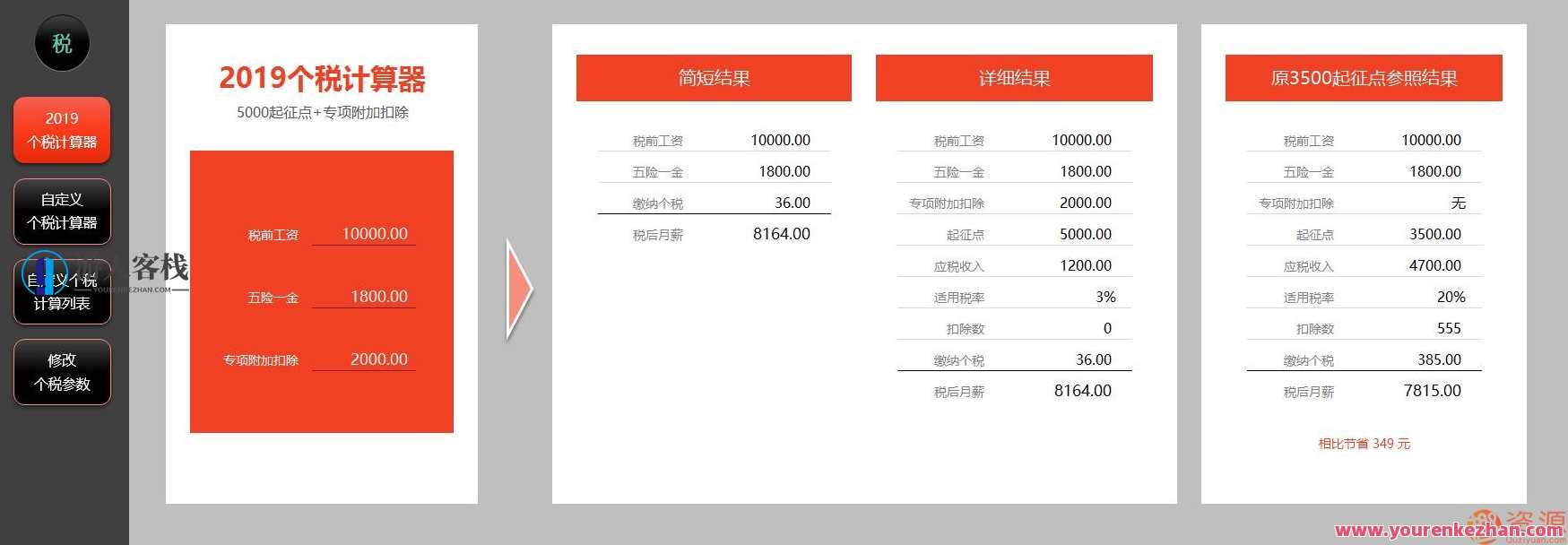 2019年个税计算器—很强大的EXCEL版_资源网，智能个税计算器——资源网新升级,第2张