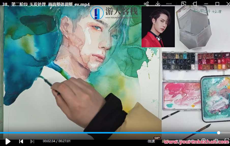 hello周公子人物水彩2022年1月结课【画质高清只有视频】周画师人物水彩结业特辑，2022年1月高清作品集,第2张