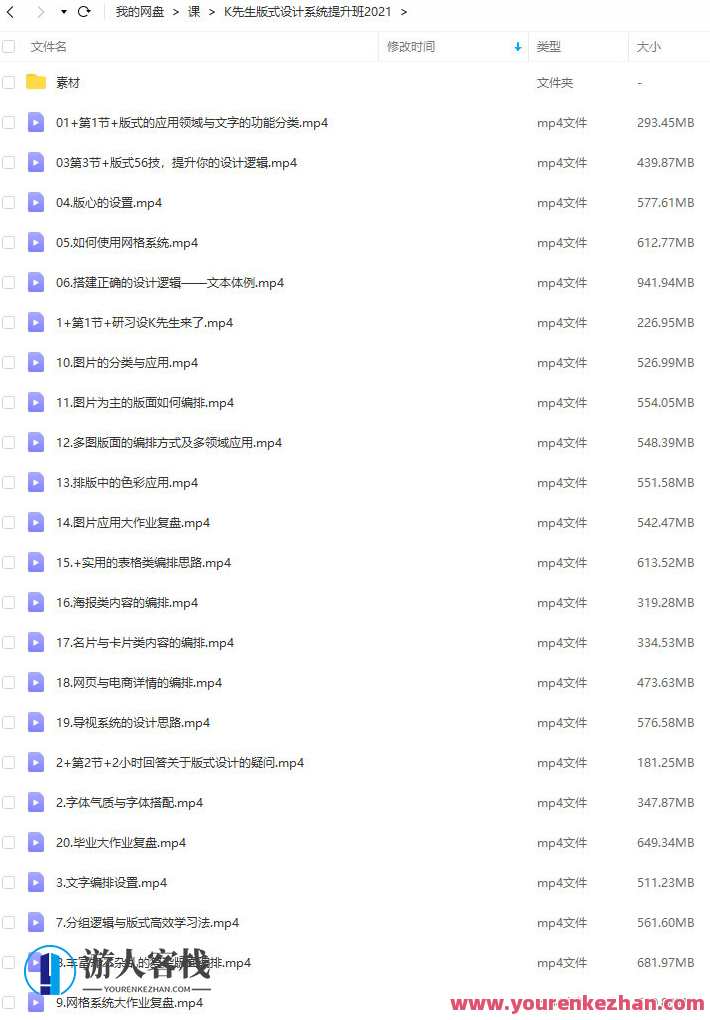 K先生版式设计系统提升班2021【画质高清有部分素材】K先生版式设计系统提升班2021，提升设计质感，高清素材助阵