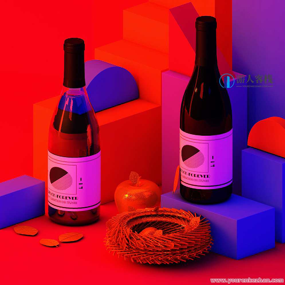 C4D广告级酒瓶产品效果图案例教程百度云分享，C4D广告级酒瓶产品效果图教程分享