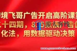 跨境飞哥广告开启高阶课第二十四期，​815数模广告优化法，用数据驱动决策，飞哥广告优化法进阶课第二十四期火热开启，8月15日数模广告实战技巧