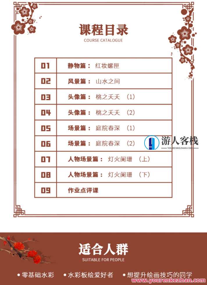 衔春来古风水彩技法提升班2022【画质高清只有视频】古风水彩技法提升班春季班盛大开课,课程,定位,第4张