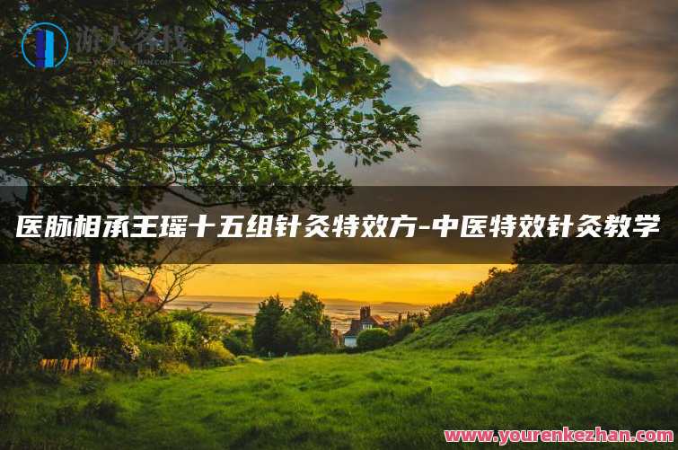 【针灸教学】医脉相承王瑶十五组针灸特效方-中医针灸百度云盘分享，医脉传承，王瑶十五组针灸秘方分享