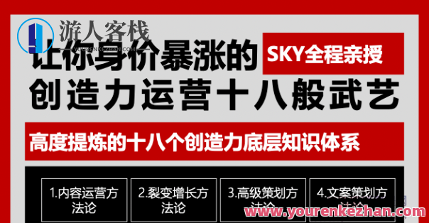 让你的身价暴涨的创造力运营十八般武艺 高度提炼的18个创造力底层知识体系，创意运营秘籍，十八般武艺，底层知识体系荟萃,课程,学习,管理,专业,微信,发展,目标,艺术,沟通,创新,第1张
