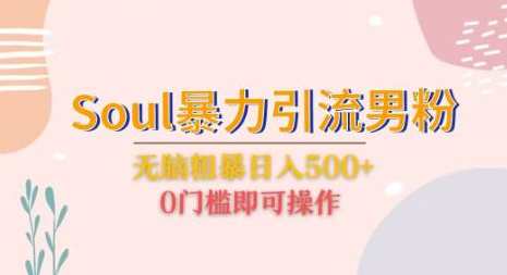Soul暴力引流男粉玩法，无脑粗暴日入500＋，0门槛即可操作，男粉引流秘术，暴力吸金，零门槛快速暴富,课程,第1张