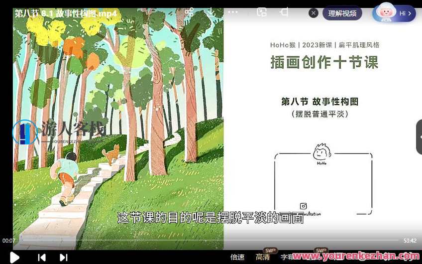 HoHo猴2023年PS板绘扁平肌理风格插画创作10节课，猴艺新章，PS板绘扁平肌理插画创作进阶10课,课程,第1张