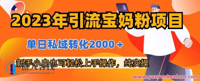 2023年引流宝妈粉项目，单日私域转化2000＋，新手小白也可轻松上手操作，纯实操，宝妈引流项目新高度，单日私域转化超2000，新手小白轻松上手操作,课程,学习,微信,教育,第1张