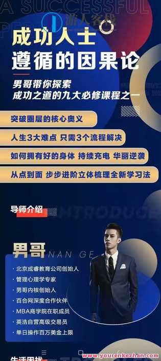 情感新课男哥新课《成功人士遵循的因果论》 ●44集，因果论，成功人士的智慧之道,管理,创新,领导,时间管理,沟通,第1张