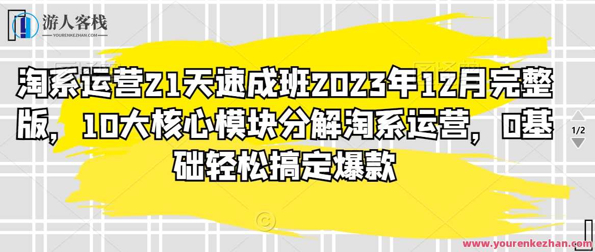 淘系运营21天速成班2023年12月完整版，10大核心模块分解淘系运营，0基础轻松搞定爆款，淘系运营实战进阶班2023年12月精华合集，10大模块深度解析，零基础速成爆款运营