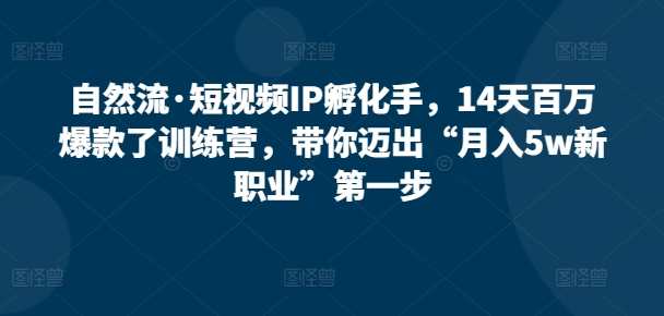 14天百万爆款了训练营，带你迈出“月入5w新职业”第一步，新职业成长营，14天突破，开启百万爆款第一步,课程,影视,管理,直播,发展,理解,定位,模板,沟通,团队,第1张
