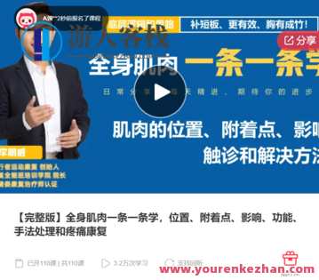 全身肌肉一条一条学,位置、附着点、影响、功能、手法处理和疼痛康复-萌萌家网课,健身之路,肌肉训练与疼痛康复,课程,学习,管理,第1张 全身肌肉一条一条学,位置、附着点、影响、功能、手法处理和疼痛康复-萌萌家网课,健身之路,肌肉训练与疼痛康复,课程,学习,管理,第1张