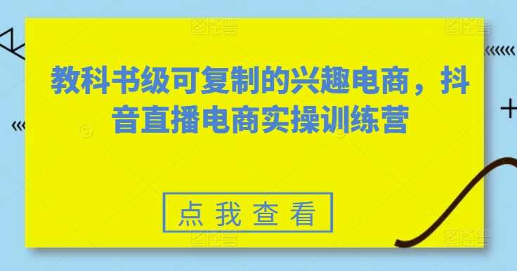 素心短视频教科书级可复制的兴趣电商，抖音直播电商实操训练营，短视频直播电商实战营，素心教科书式兴趣电商训练
