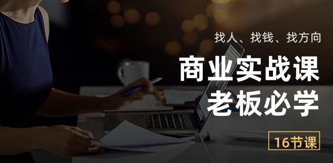 商业实战课【老板必学】：找人、找钱、找方向（16节课）商业实战进阶，精准找人、高效找钱、策略寻方向,课程,模板,外贸,第1张
