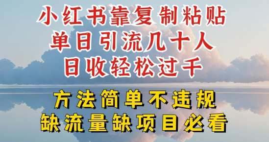 小红书靠复制粘贴单日引流几十人目收轻松过千，方法简单不违规，复制粘贴流量翻倍秘籍，小红书高效引流技巧,第1张