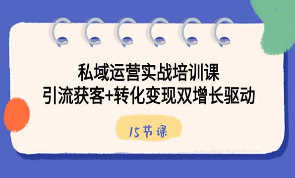 《私域运营实战培训课》私域流量运营实战培训，深度解析与实战操作