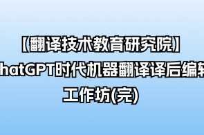 【翻译技术教育研究院】ChatGPT时代机器翻译译后编辑工作坊(完)ChatGPT时代机器翻译译后编辑工作坊续，智能优化译文质量
