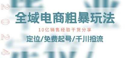 《全域电商粗暴玩法课》10亿销售经验干货分享，全域电商火爆秘诀，粗暴玩法的实战秘籍,学习,直播,定位,电商,支付,电子商务,第1张