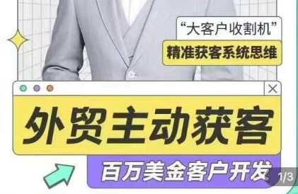 李大陆《外贸主动获客》百万美金外贸客户开发课，外贸主动获客赢百万美金，李大陆外贸客户开发秘籍,课程,学习,目标,外贸,第1张