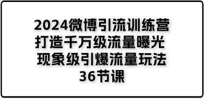 《微博引流训练营》打造千万级流量曝光 现象级引爆流量玩法，流量巅峰营，微博引流秘籍,定位,攻略,SEO,第1张