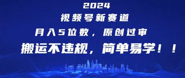 2024视频号新赛道，月入5位数+，原创过审，搬运不违规，简单易学，视频号新赛道月入5位数+原创热门,收藏,养生,论坛,第1张