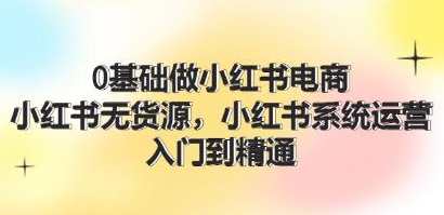 《0基础做小红书电商》小红书无货源系统运营，入门到精通，小红书电商入门到精通，0基础实现无货源系统运营,学习,管理,定位,电商,蓝星智库,第1张
