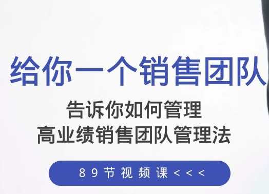 告诉你如何管理一个销售团队,高业绩销售团队管理法(89节课)高绩效销售团队管理宝典,课程,学习,管理,模板,目标,第1张