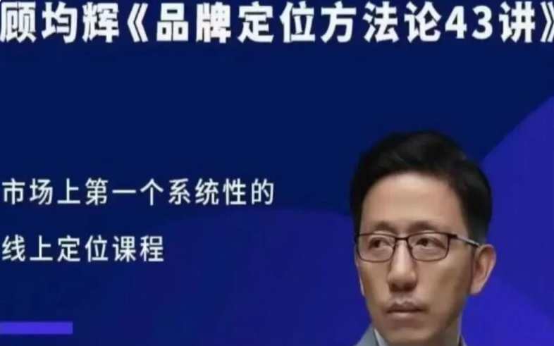 顾均辉品牌定位方法论43讲，品牌定位策略实战秘籍，顾均辉43讲