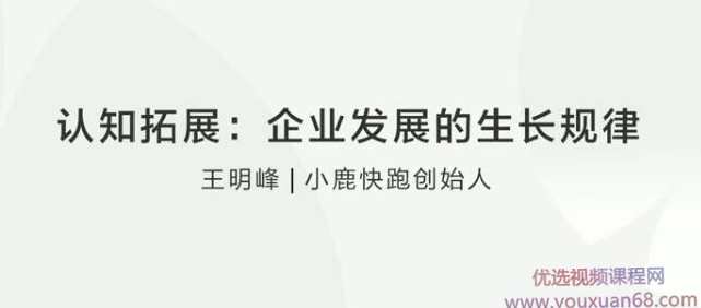 王明峰认知拓展：企业发展的生长规律