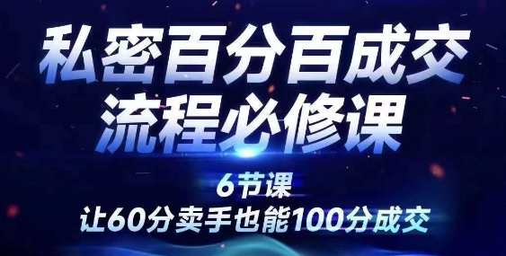 成交为王 私密百分百成交销售流程设计必修课，让60分卖手也能100分成交,课程,学习,第1张