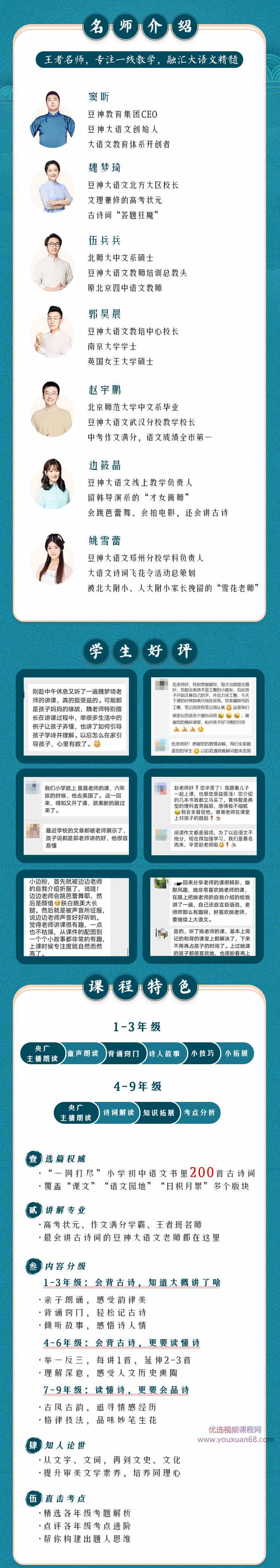 豆神大语文学霸名师团《小初1-9年级合集-统编版古诗词精讲》,课程,学习,理解,教育,第2张