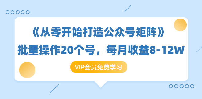 《从零开始打造公众号矩阵》批量操作20个号，每月收益大概8-12W（44节课）,课程,学习,微信,团队,合作,第2张