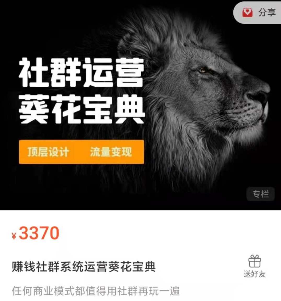 赚钱社群系统运营葵花宝典,课程,定位,第1张