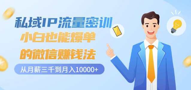 私域IP流量密训：小白也能爆单的微信赚钱法，从月薪三千到月入10000+,课程,管理,微信,目标,定位,第1张
