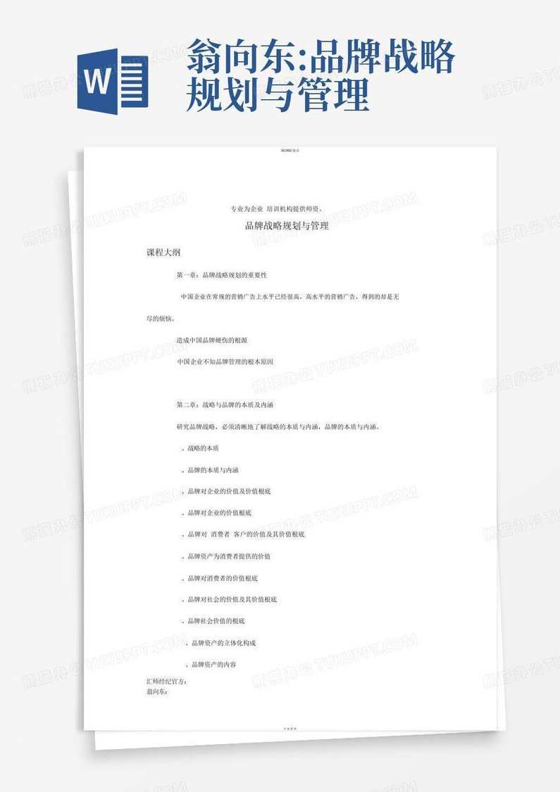 翁向东 卓越品牌战略管理,管理,第1张