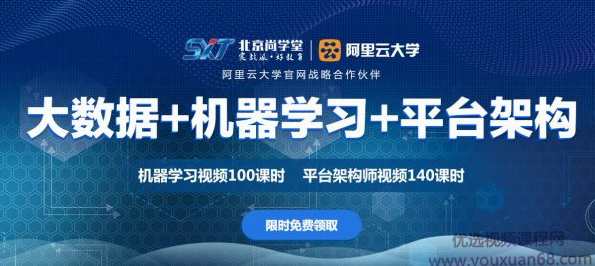 北京尚学堂 大数据+机器学习+平台架构，全套培训班视频教程（视频,源码,课件,72G） 价值万元