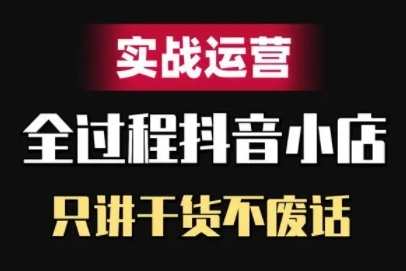 抖音小店精细化实战运营，只讲干货不废话,课程,第1张