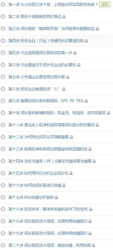 （澄泓财经)成长股投资法则音频 40集,成长,第1张