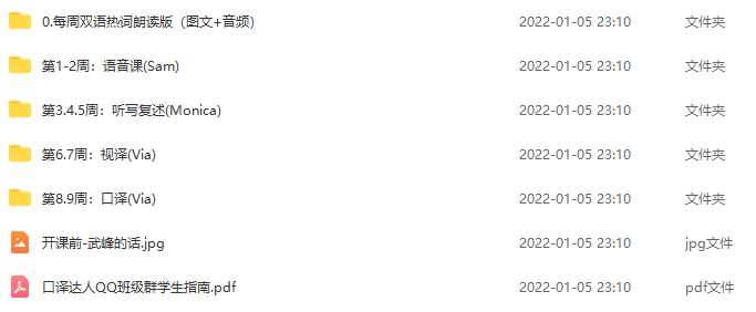 武峰2021年《零基础到口译达人》(已完结),课程,直播,微信,网盘,第2张