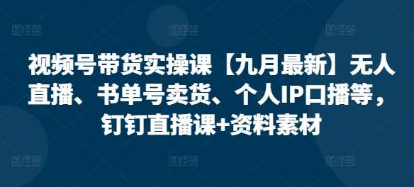 视频号带货实操课无人直播、书单号卖货、个人IP口播等，钉钉直播课+资料素材,直播,模板,第1张
