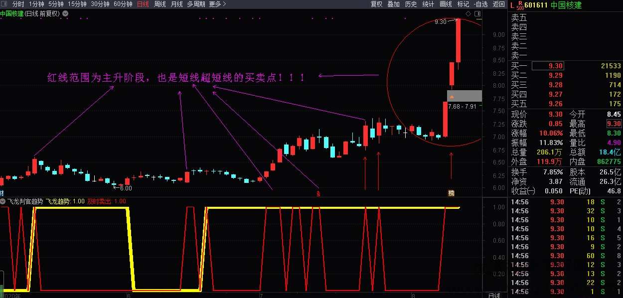 全民选股预警私密金钻指标和飞龙判官趋势 私密金钻指标副图